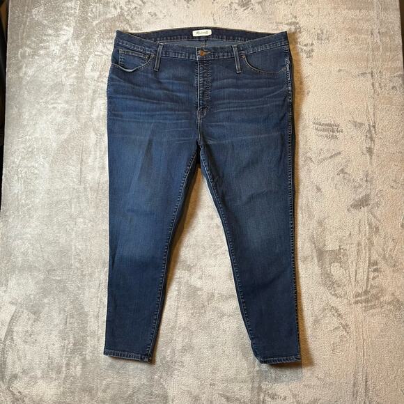 Madewell Petite High-Rise Skinny‎ Blue Jeans in Hayes Wash Size 36P Women's - Picture 1 of 11
